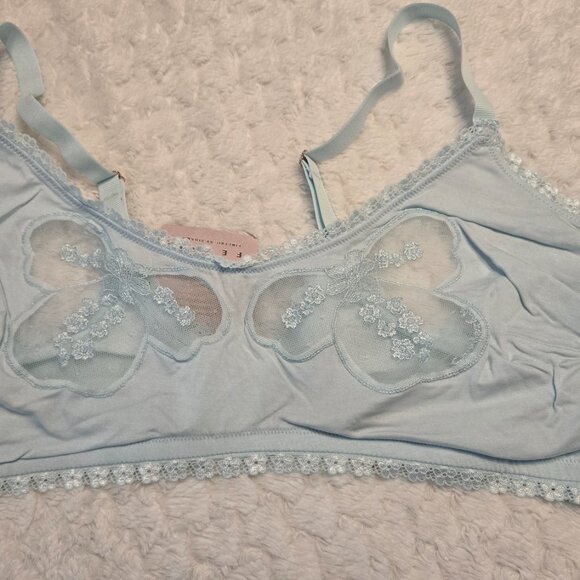 BNWT Savage X Fenty Bralette A Peek Behind the Lace Curvy - Seashell Blue 3x - Picture 4 of 4
